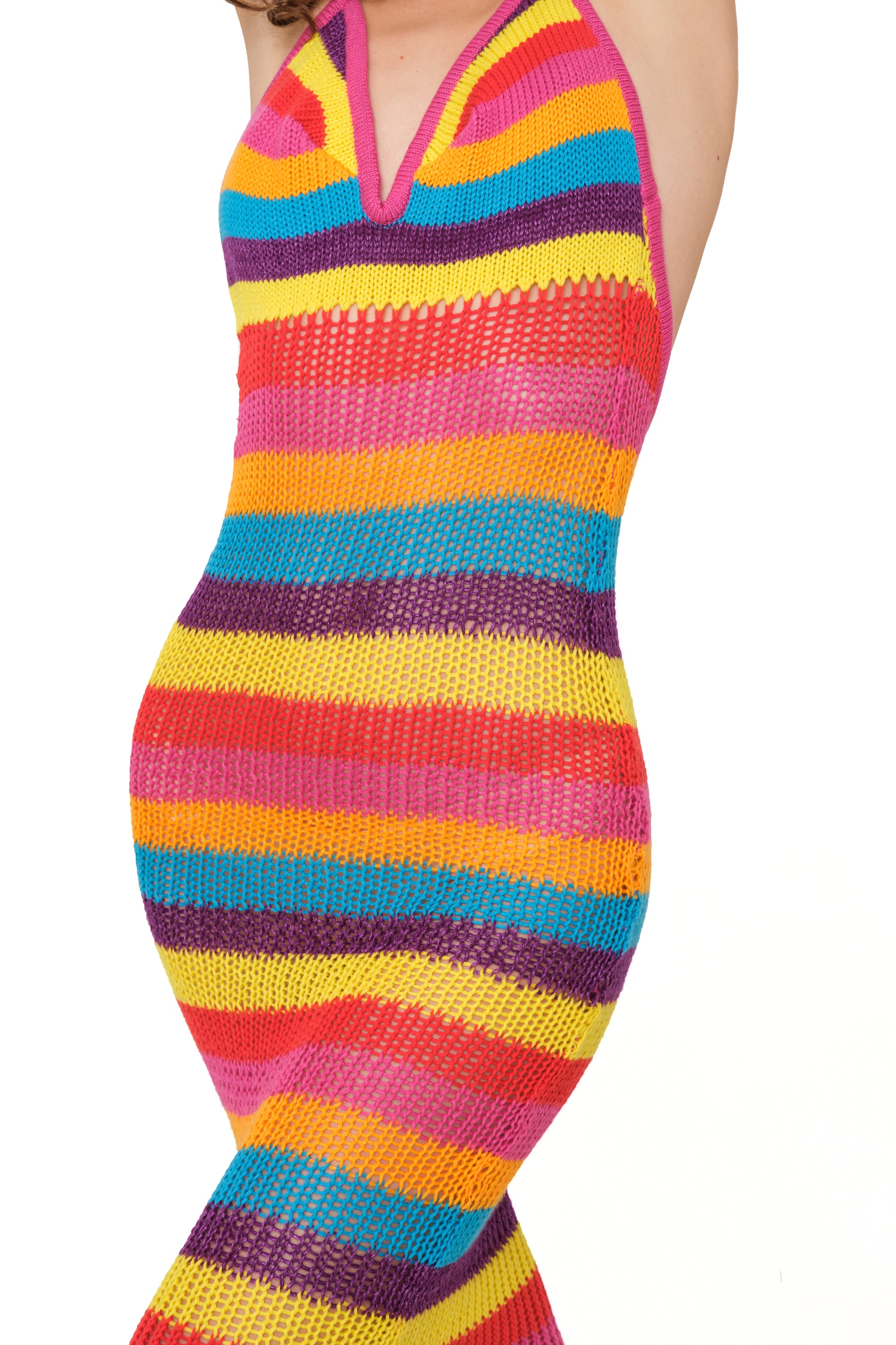 'Rainbow' knitted dress